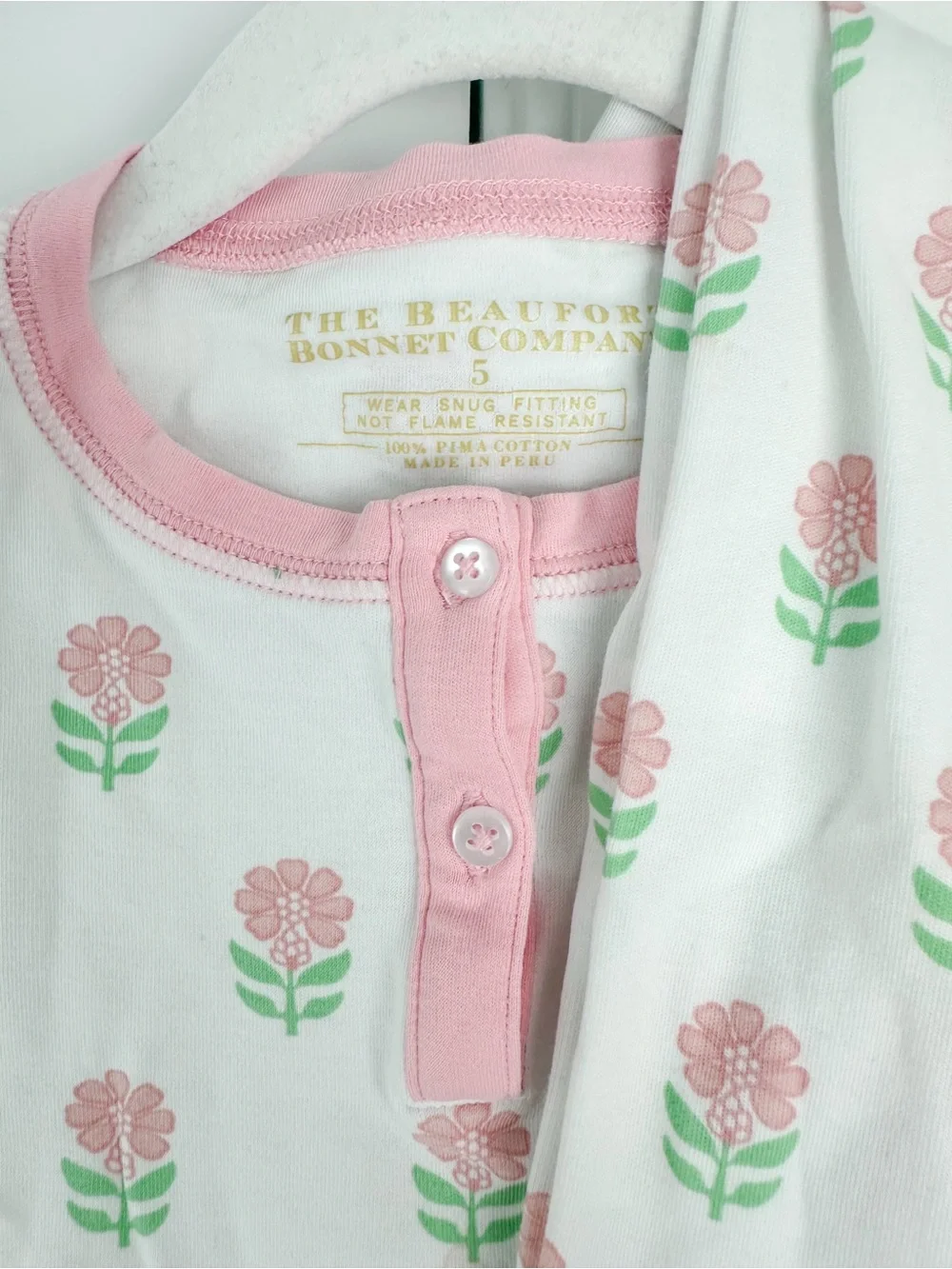 The Beaufort Bonnet Company floral pjs size 5
